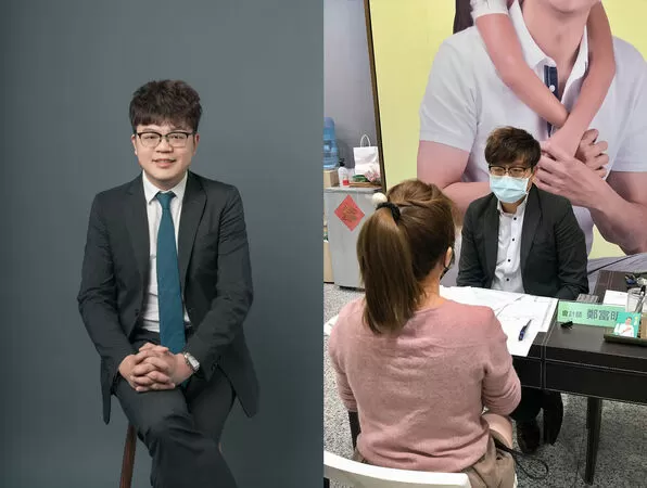 ▲群賦會計師事務所主持人鄭富明因勾結詐團遭檢方聲押獲准。（圖／群賦會計師事務所官網(左)、翻攝自黃文益臉書）