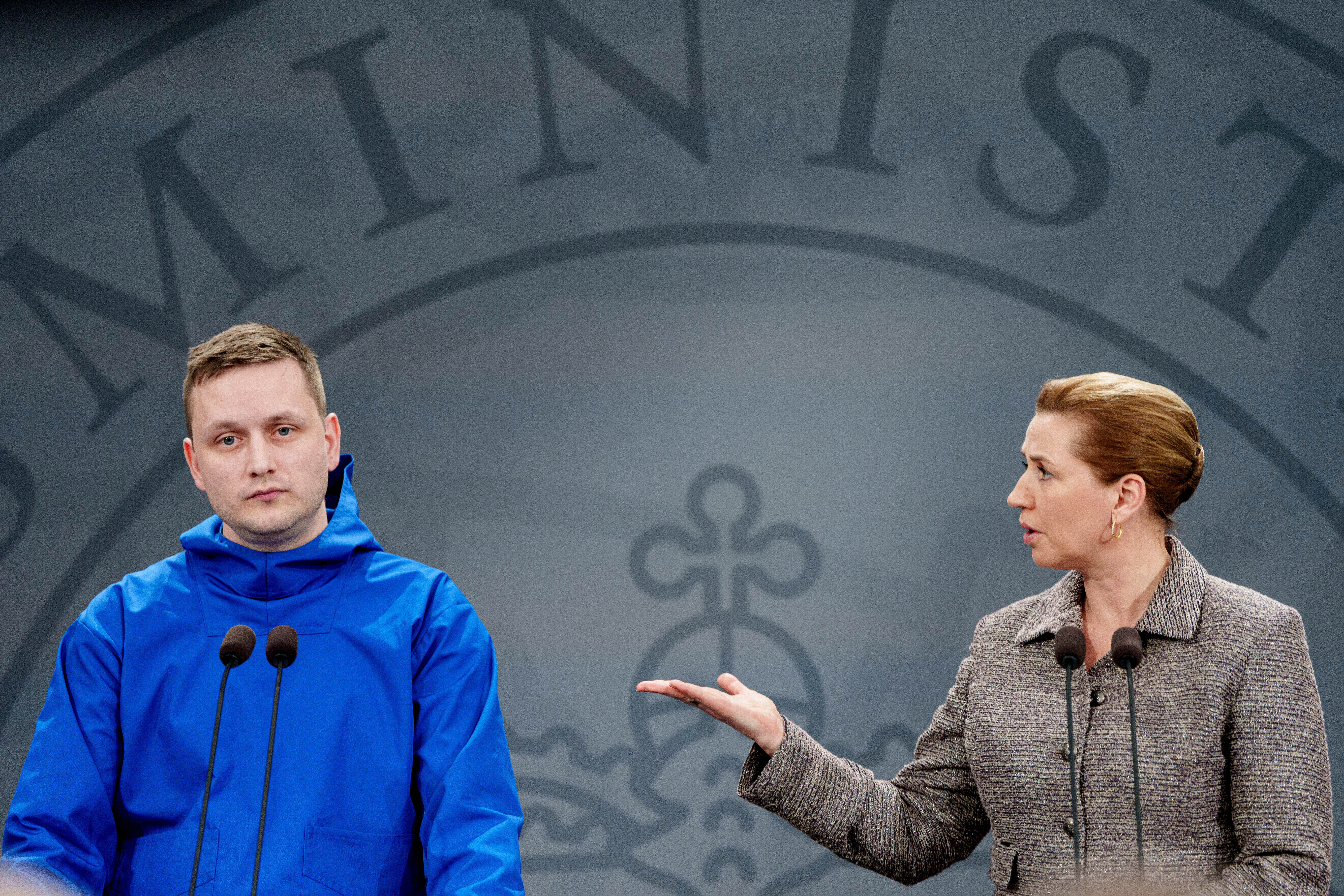 ▲格陵蘭總理尼爾森（左）與丹麥總理佛瑞德里克森（Mette Frederiksen，右）  。（圖／達志影像／美聯社）