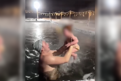 俄羅斯爸「鍛鍊1歲兒心志」　丟進-30°C冰水挨轟：表情嚇瘋了