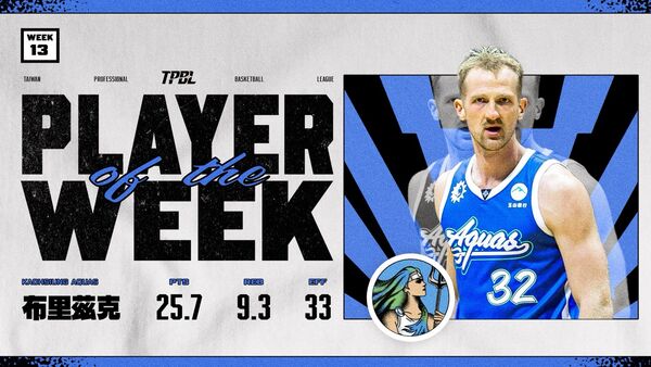 ▲海神布里茲克拿下TPBL職籃第13周單周MVP肯定。（圖／TPBL職籃提供）
