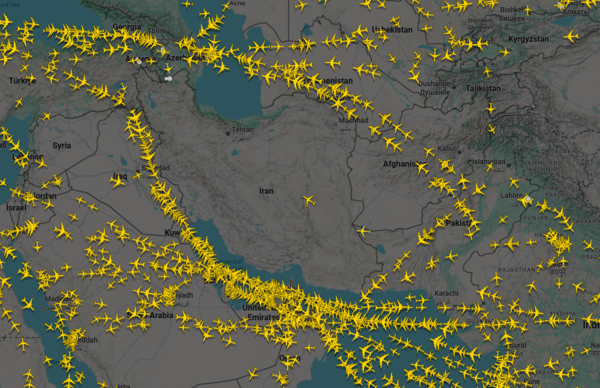 ▲▼伊朗當局於14日無預警宣布關閉領空。（圖／FlightRadar24）