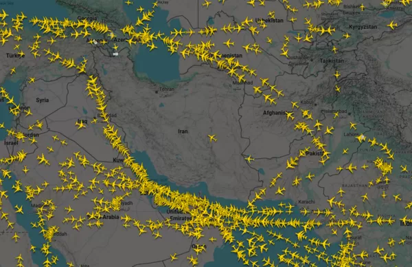 ▲▼伊朗當局於14日無預警宣布關閉領空。（圖／FlightRadar24）