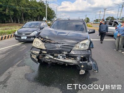 台東鹿野三叉路口3車追撞　自小客前擋「歪斜扭曲」畫面曝