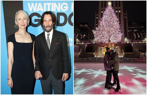 基努李維和女友亞莉珊卓葛蘭特，在紐約滑冰約會。（翻攝grantalexandra IG／X@archiveskeanu）