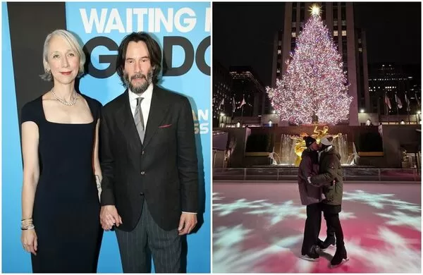 基努李維和女友亞莉珊卓葛蘭特，在紐約滑冰約會。（翻攝grantalexandra IG／X@archiveskeanu）