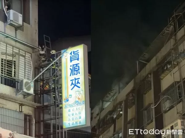 ▲泰山公寓4樓火警，濃煙狂竄。（圖／記者陳以昇翻攝）