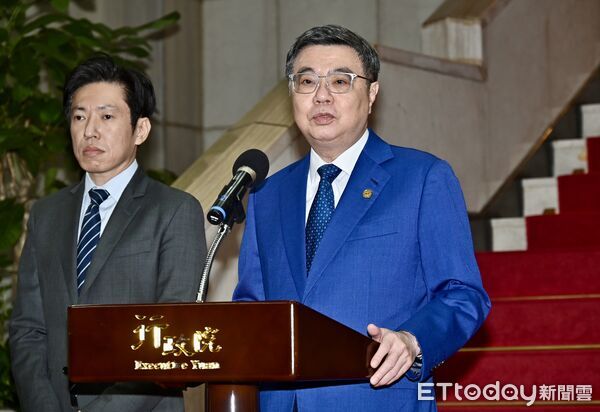 ▲▼ 行政院長卓榮泰於今（16）日針對臺美關稅談判議題發表談話。（圖／記者李毓康攝）