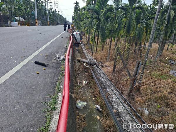 ▲內埔鄉昇華路交通事故。（圖／記者陳崑福翻攝）