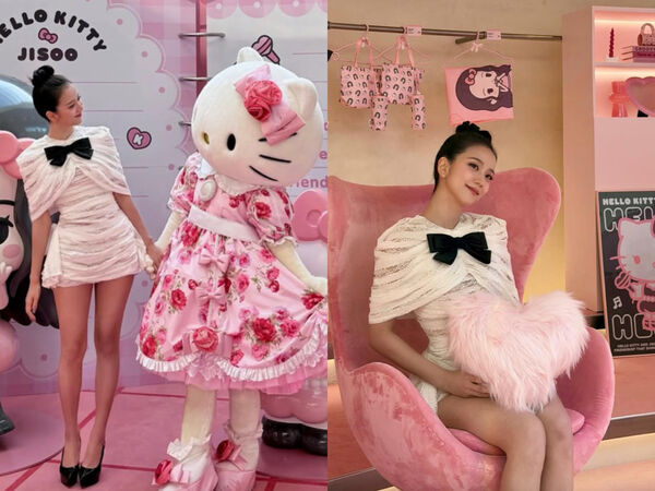 Jisoo化身Kitty最美閨蜜！「蝴蝶結洋裝」曬筆直長腿已經是全糖等級