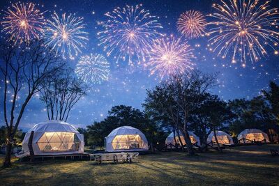 苗栗賞牡丹花、住最新球型帳篷