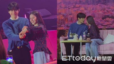 跨海直擊／金宣虎、高允貞台上甜蜜咬耳朵低語！粉絲目睹被甜翻了