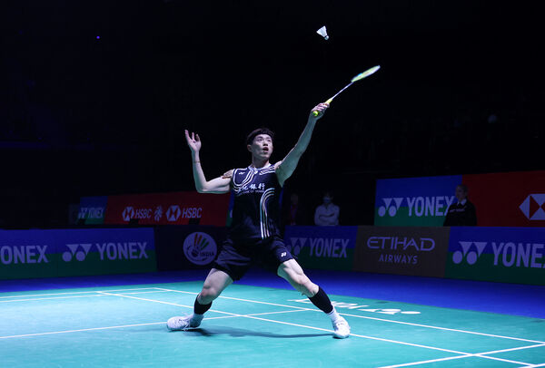 ▲台灣男單好手「左手重砲」林俊易印度賽擊敗地主新星森。（圖／路透）