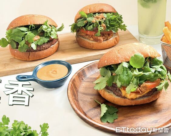 ▲▼「樂檸漢堡」推出全新「香菜花醬漢堡」系列。（圖／業者提供）