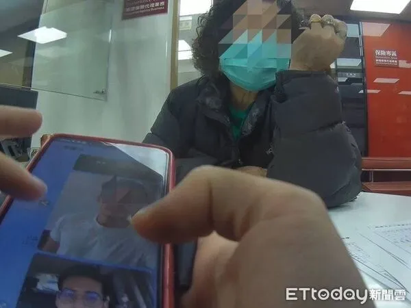 ▲陳姓女子到銀行欲提領網路認識外籍男子10萬元匯款，結果是一場空。（圖／桃園警分局提供）