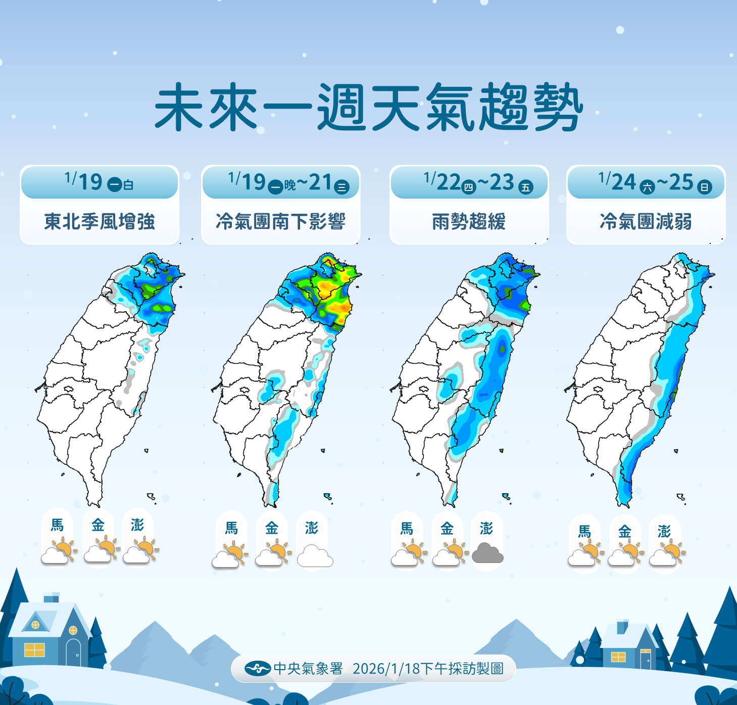 ▲▼未來一周天氣。（圖／氣象署提供）