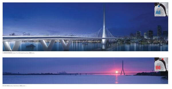 ▲▼淡江大橋夕照打卡點，A6為挖仔尾溼地，B6為淡水渡船頭 。（圖／公路局提供）