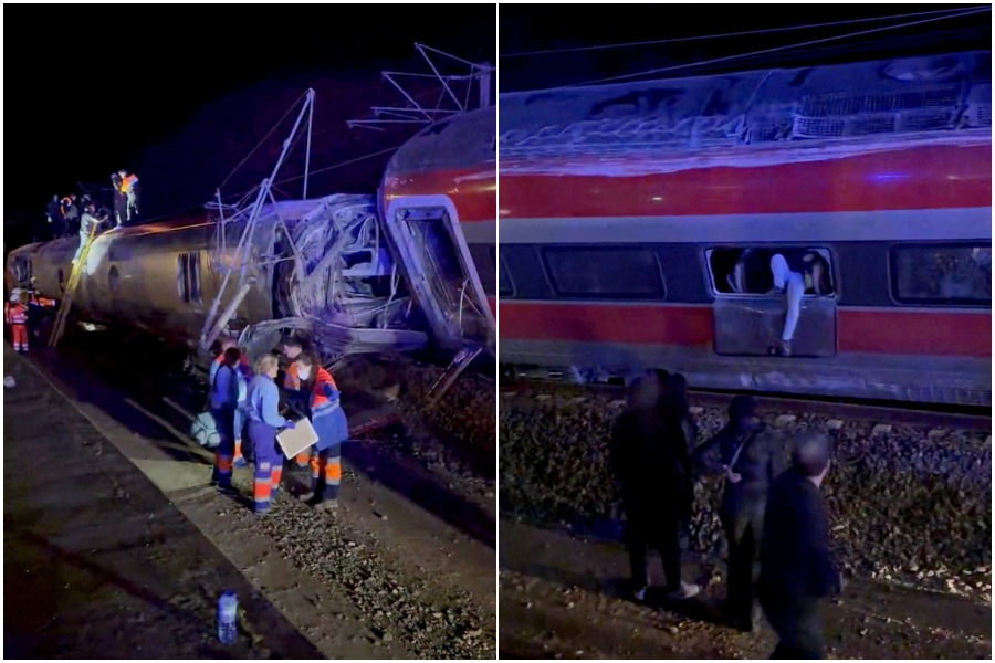 ▲▼ 西班牙高速列車出軌對撞。（圖／路透）