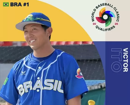 ▲阪神虎隊通譯伊藤維托（Vítor Ito）曾參加去年經典賽資格賽，有望再以巴西國手身分出戰世界棒球經典。（圖／截自巴西棒壘球協會官方IG）