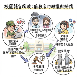 網路影射主任出軌人妻！ 前教官未獲聘校安　造謠瘋傳判賠16萬