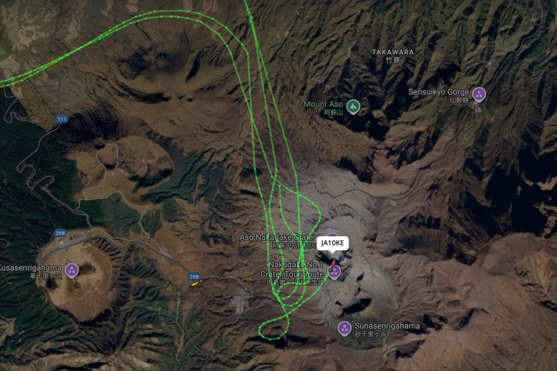 ▲▼疑似失聯直升機飛行軌跡。（圖／翻攝自X）
