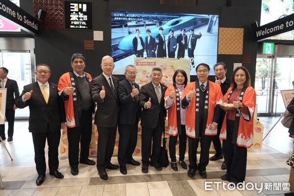 ▲台南市與仙台市締盟20周年，市長黃偉哲親赴日本，與仙台市長郡和子、市議會議長野田讓會晤。（記者林東良翻攝，下同）