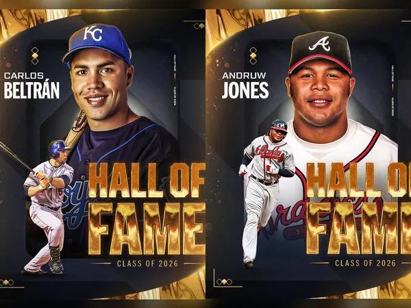 ▲ 大聯盟官方公布 2026 年名人堂入選名單，貝爾川（Carlos Beltrán，左）與瓊斯（Andruw Jones，右）雙雙當選，兩位傳奇中外野手將於 7 月在庫柏鎮舉行入堂典禮，正式躍上棒球最高殿堂     。（圖／截自MLB X）