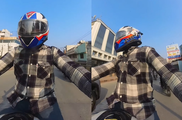 男騎車一半遭「致命風箏線繞頸」　右肩遭切受傷嚇：安全帽救命。（圖／翻攝自Instagram／its.saaho17）