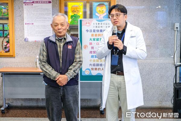 ▲陳先生(左)罹患五癌仍樂觀面對人生，右為放射腫瘤科主任陳柏均。（圖／屏基提供）