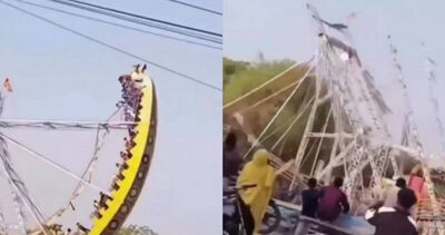 印度遊樂設施「空中解體」驚悚畫面曝！　14孩童慘摔送醫