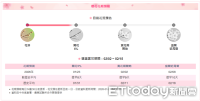 台版櫻花前線公布！氣象署：日月潭八重櫻「提早8天開」