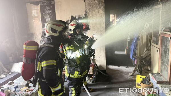 ▲▼火災現場畫面。（圖／金門縣消防局提供）