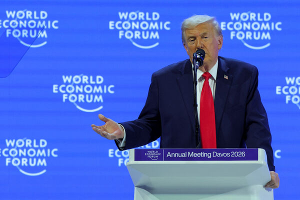 ▲▼美國總統川普在瑞士達沃斯出席世界經濟論壇（WEF）年會並發表演說。（圖／路透）