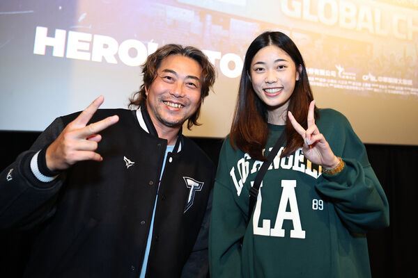 ▲林郁婷、羅嘉翎、彭政閔、林岳平、陳傑憲、楊勇緯到場支持《冠軍之路》。（圖／牽猴子提供）