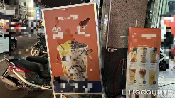 ▲▼台中男買飲料疑不滿「甜度」怒砸招牌　店員傻眼報警 。（圖／記者游瓊華翻攝）