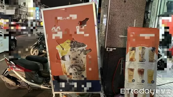 ▲▼台中男買飲料疑不滿「甜度」怒砸招牌　店員傻眼報警 。（圖／記者游瓊華翻攝）