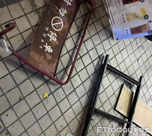 ▲▼台中男買飲料疑不滿「甜度」怒砸招牌　店員傻眼報警 。（圖／記者游瓊華翻攝）