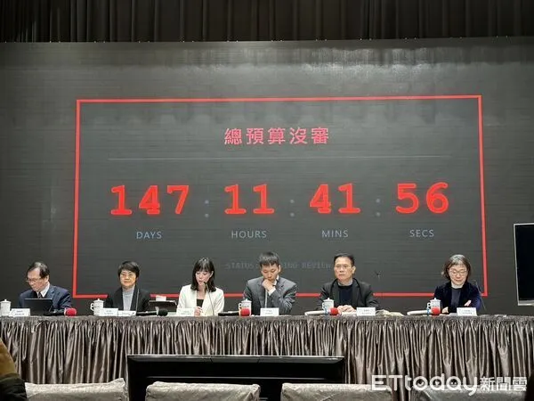 ▲▼行政院會記者會秀總預算沒審時間。（圖／記者陳家祥攝）