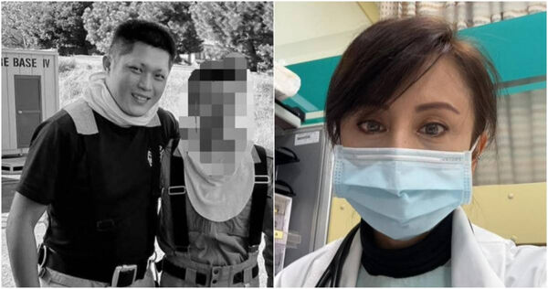 基隆市消防局仁愛分隊小隊長詹能傑（左）不幸殉職，醫師田知學（右）也感嘆。（圖／翻攝自Facebook／基隆市消防局-角落消火伴、布農Doc 田知學）