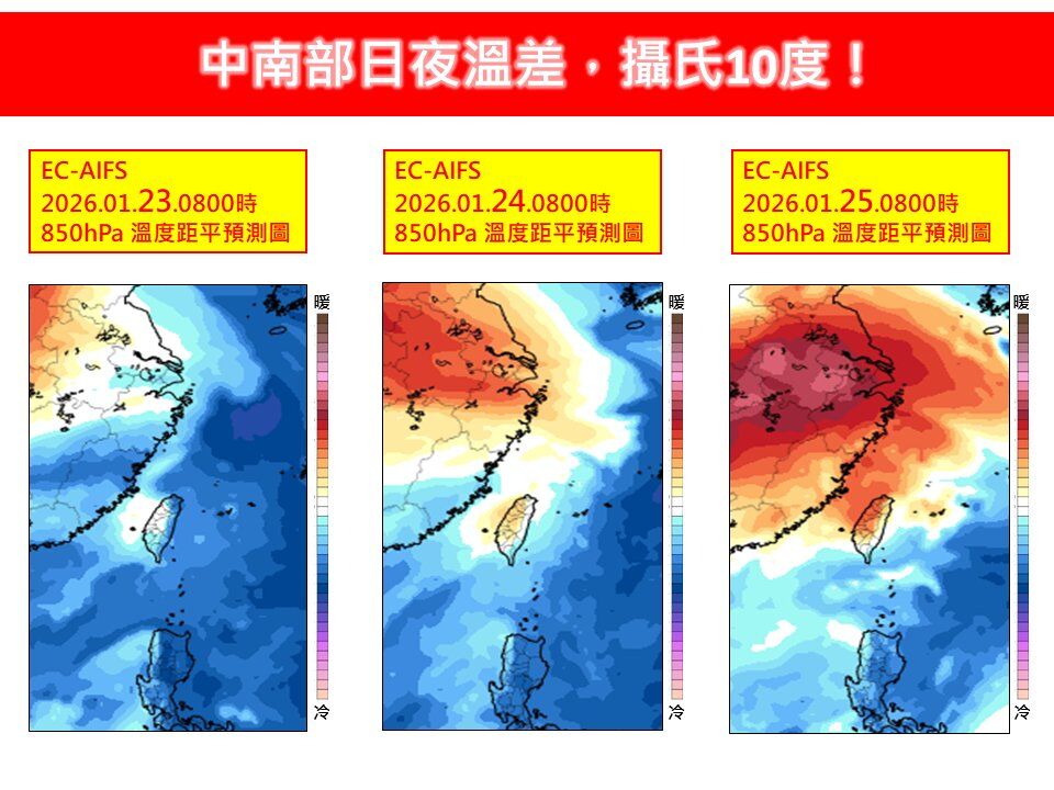 ▲▼冷氣團今減弱！專家示警「輻射冷卻」接手　中南部日夜溫差10度。（圖／翻攝自臉書／林老師氣象站）