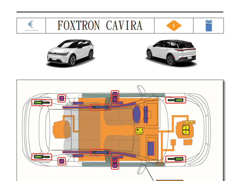 ▲鴻華先進第2款電動車Cavira已經現身，預計今年上市。（圖／翻攝自《內政部消防署》）