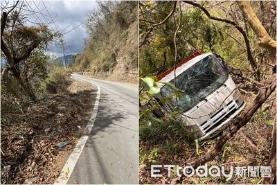南投仁愛鄉小貨車「翻落山谷」！　2人受傷送醫