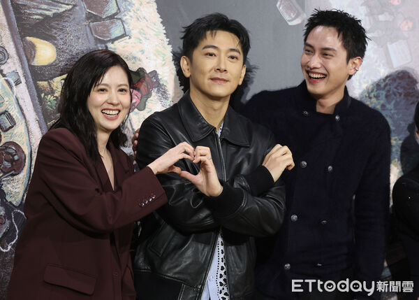 ▲范少勳、陳姸霏、施名帥、林予晞出席《凶宅專賣店》媒體茶敘。（圖／記者林敬旻攝）