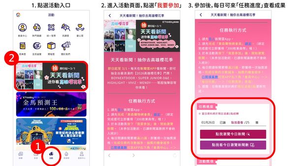 ▲快來參加《天天看新聞！抽你去高雄櫻花季》活動，就有機會去最浪漫的高雄櫻花季。（圖／活動小組）