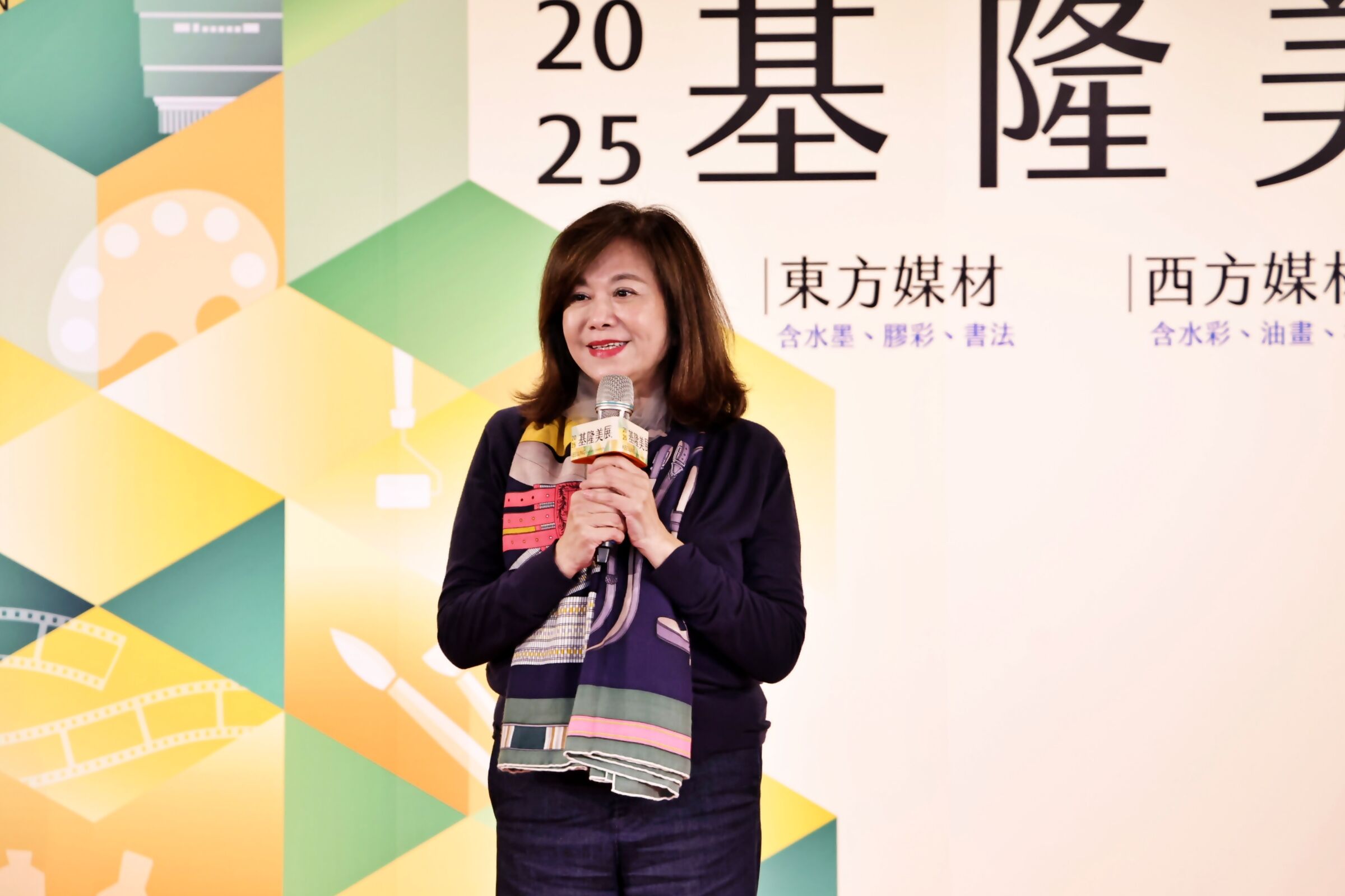 ▲基隆美展40週年登場 邱佩琳：打造藝術新殿堂。（圖／記者郭世賢翻攝）