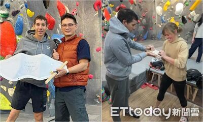 霍諾德打卡這間攀岩館「都在練Moonboard」！還跟老婆比指力板