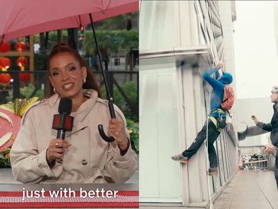 Netflix美女主播信義區撐傘入鏡！揭霍諾德「雨中測試」驚險畫面