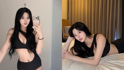 韓籍啦啦隊女神解放比基尼！　「胸前挖空炸上圍」事業線看光