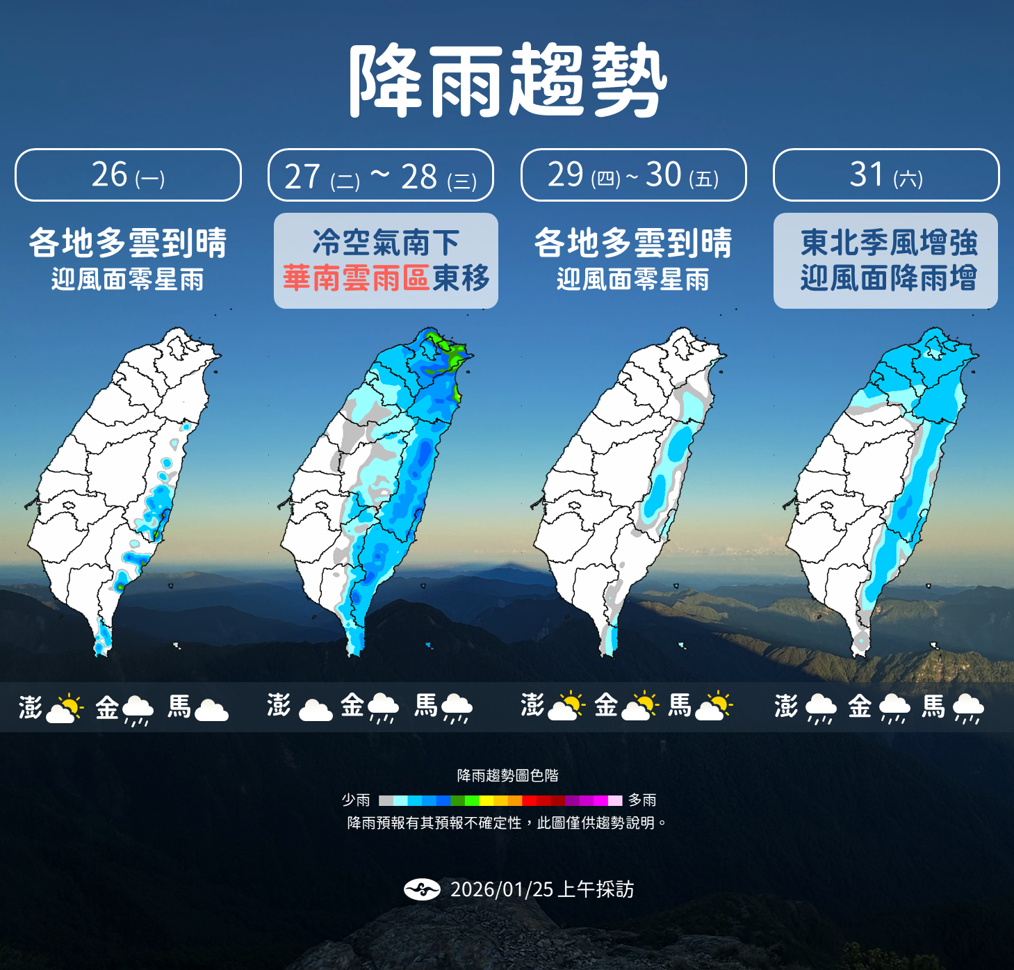 ▲▼未來一周天氣。（圖／氣象署提供）