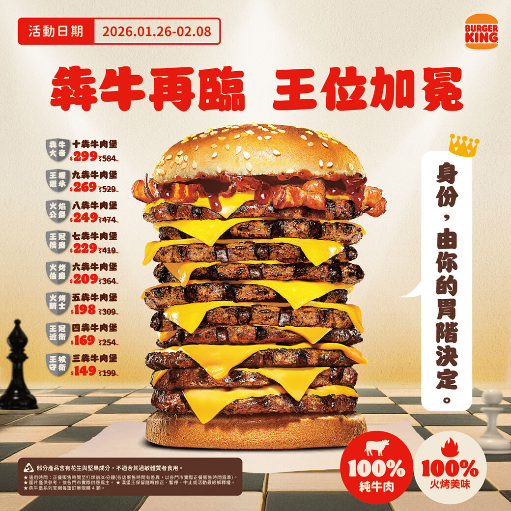 ▲▼漢堡王「犇牛堡」系列回歸。（圖／業者提供）