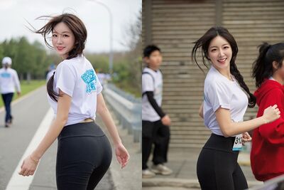 安芝儇澎湖跑馬拉松美爆！回眸甜笑「身材全現形」